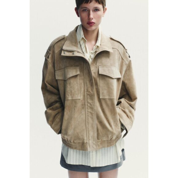 ZARA SUEDE LEATHER JACKET - Picture 4 of 11